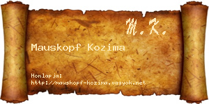 Mauskopf Kozima névjegykártya